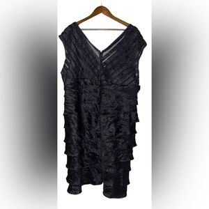 Scarlett Nite Tiered Ethereal Ruffle Dress Semi Sheer Size 22W Dinner Cocktail